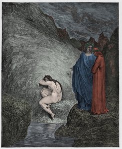 Inferno, Canto 30: Mirra, condannata per incesto, illustrazione dalla Divina Commedia di Dante Alighieri, 1885